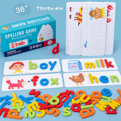 SpellSnap - Wooden Letter Spelling Puzzle for Toddlers