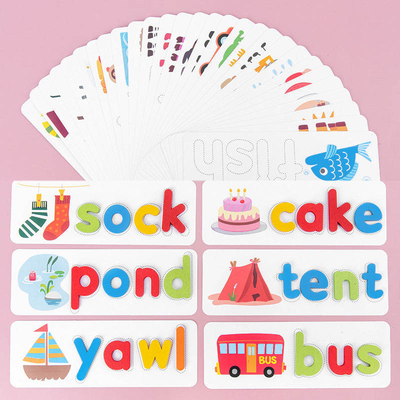 SpellSnap - Wooden Letter Spelling Puzzle for Toddlers