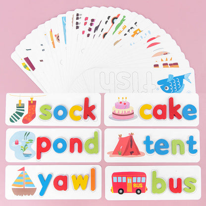 SpellSnap - Wooden Letter Spelling Puzzle for Toddlers