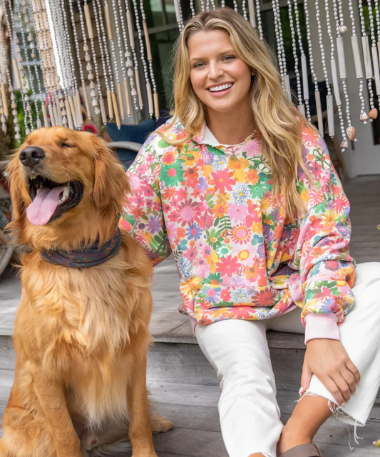 Viral Rainbow Floral Hoodie