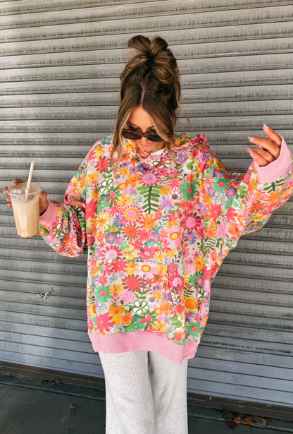 Viral Rainbow Floral Hoodie