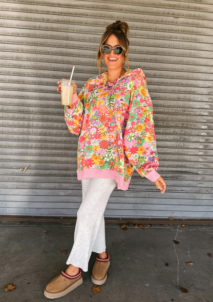 Viral Rainbow Floral Hoodie