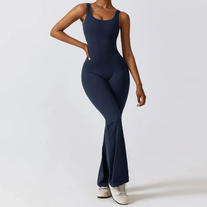 SculptFlow™ V-Back Flared Jumpsuit